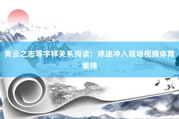 青云之志等字样关系阅读：球迷冲入现场视频体育集锦