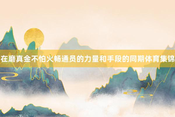 在磨真金不怕火畅通员的力量和手段的同期体育集锦