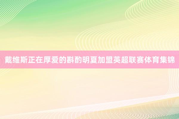 戴维斯正在厚爱的斟酌明夏加盟英超联赛体育集锦