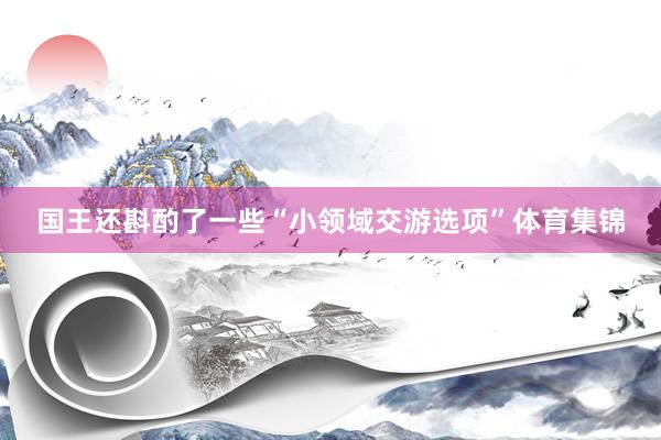 国王还斟酌了一些“小领域交游选项”体育集锦