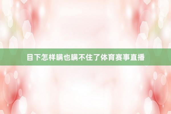 目下怎样瞒也瞒不住了体育赛事直播