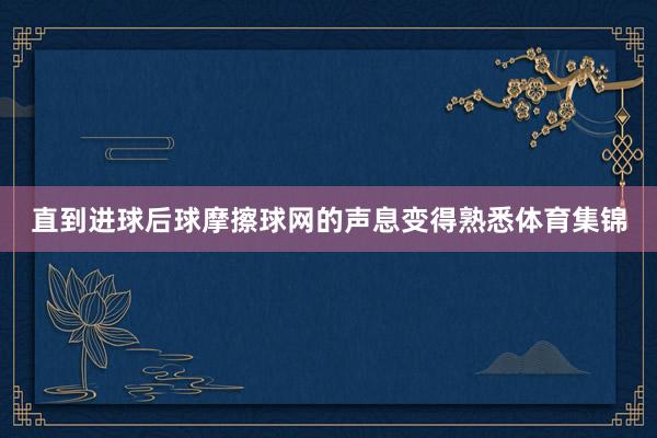 直到进球后球摩擦球网的声息变得熟悉体育集锦