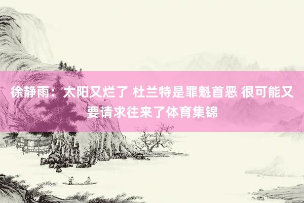 徐静雨：太阳又烂了 杜兰特是罪魁首恶 很可能又要请求往来了体育集锦