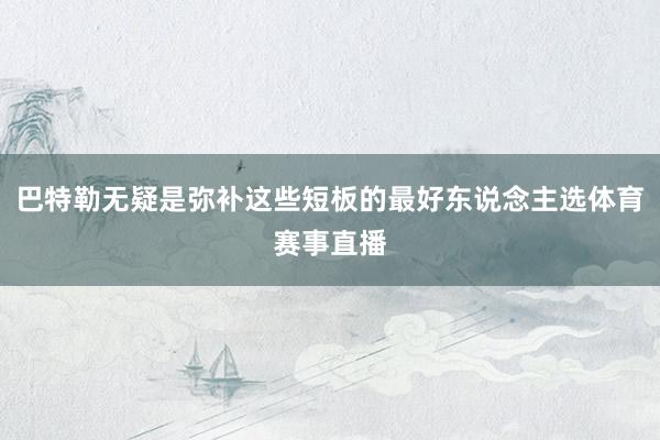 巴特勒无疑是弥补这些短板的最好东说念主选体育赛事直播