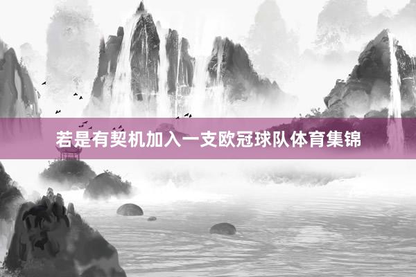 若是有契机加入一支欧冠球队体育集锦