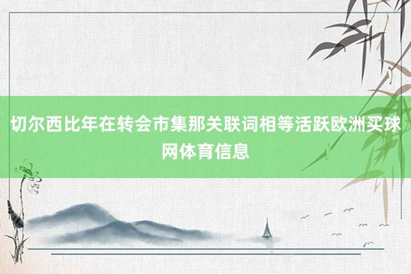 切尔西比年在转会市集那关联词相等活跃欧洲买球网体育信息