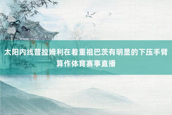 太阳内线普拉姆利在着重祖巴茨有明显的下压手臂算作体育赛事直播