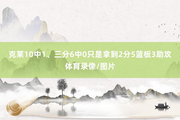 克莱10中1、三分6中0只是拿到2分5篮板3助攻体育录像/图片