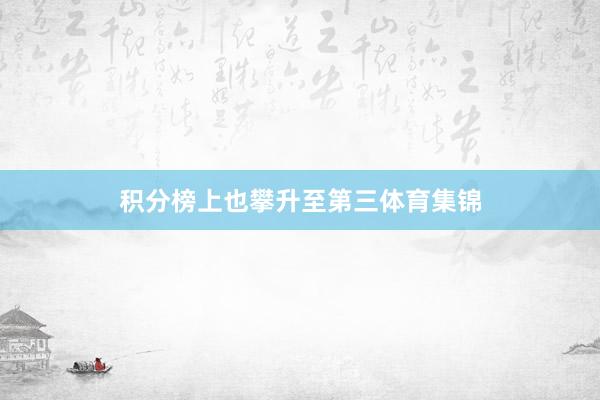 积分榜上也攀升至第三体育集锦