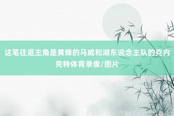 这笔往返主角是黄蜂的马威和湖东说念主队的克内克特体育录像/图片