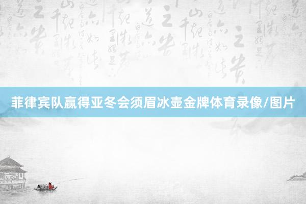 菲律宾队赢得亚冬会须眉冰壶金牌体育录像/图片