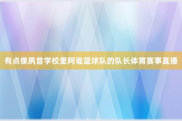 有点像夙昔学校里阿谁篮球队的队长体育赛事直播