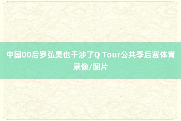中国00后罗弘昊也干涉了Q Tour公共季后赛体育录像/图片