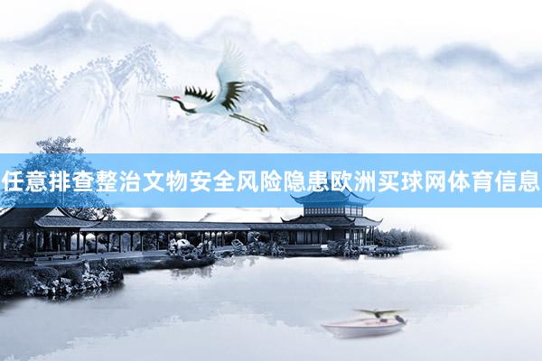 任意排查整治文物安全风险隐患欧洲买球网体育信息