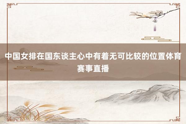 中国女排在国东谈主心中有着无可比较的位置体育赛事直播