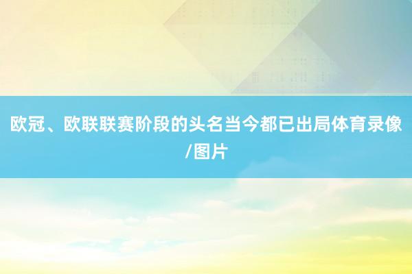 欧冠、欧联联赛阶段的头名当今都已出局体育录像/图片