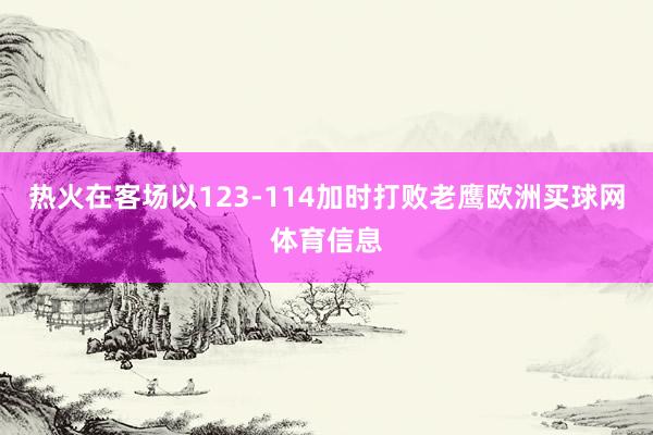 热火在客场以123-114加时打败老鹰欧洲买球网体育信息