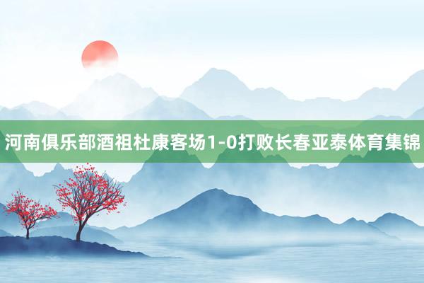 河南俱乐部酒祖杜康客场1-0打败长春亚泰体育集锦