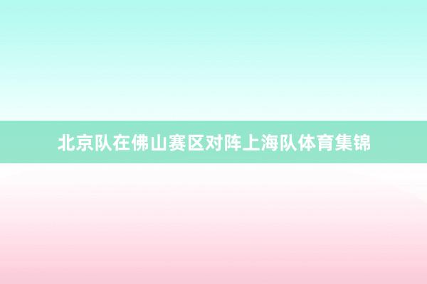 北京队在佛山赛区对阵上海队体育集锦