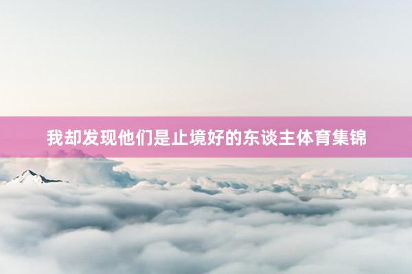 我却发现他们是止境好的东谈主体育集锦
