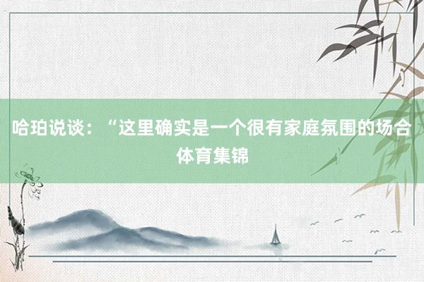 哈珀说谈：“这里确实是一个很有家庭氛围的场合体育集锦