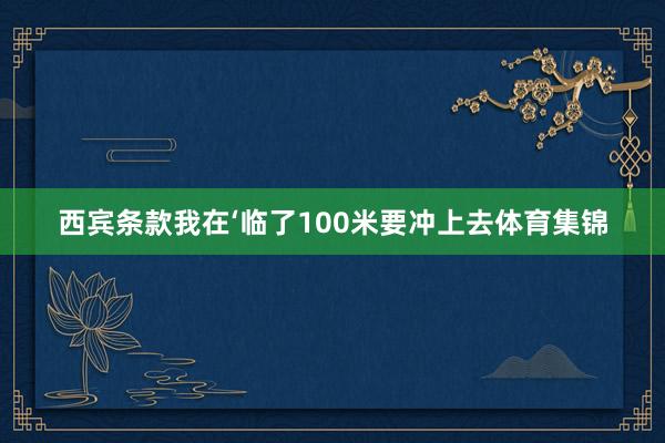 西宾条款我在‘临了100米要冲上去体育集锦