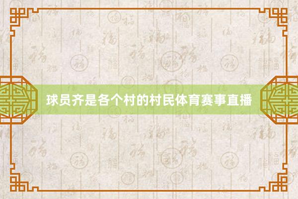 球员齐是各个村的村民体育赛事直播