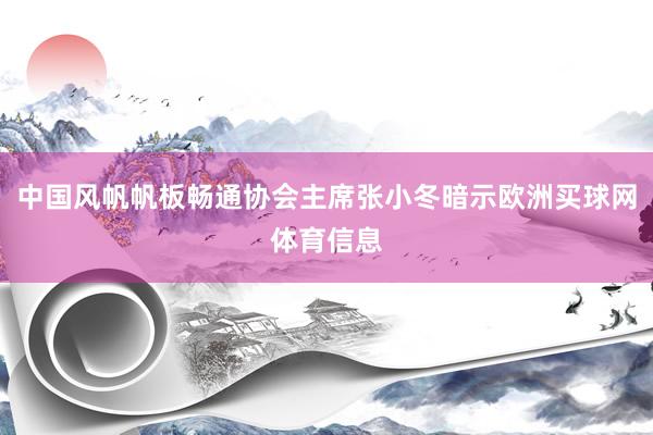 中国风帆帆板畅通协会主席张小冬暗示欧洲买球网体育信息