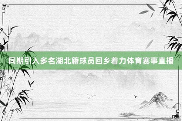 同期引入多名湖北籍球员回乡着力体育赛事直播